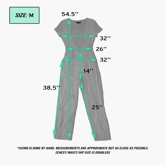 NWT VICI Textured Short-Sleeve V-Neck Belted Button-Up Jumpsuit (White | Size M) - Picture 11 of 11